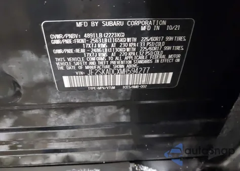 2021 Subaru Forester from USA, damaged, VIN JF2SKADCXMH594277